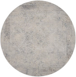 Nourison Rustic Textures RUS09 Painterly Machine Made Power-loomed Indoor Area Rug Ivory/Light Blue 7'10" x round 99446836038