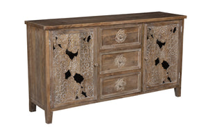 Porter Designs Dahlia Solid Wood Vintage Sideboard Brown 07-196-06-8436