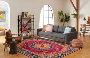 Safavieh Phoenix 153 Traditional Flat Weave Rug Fuchsia / Blue PHX153R-10