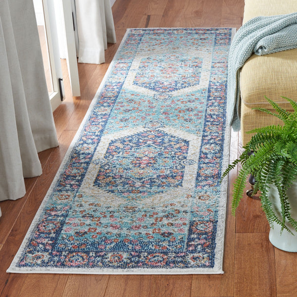 Phoenix 291 Transitional Power Loomed 100% Polypropylene Rug Ivory / Blue