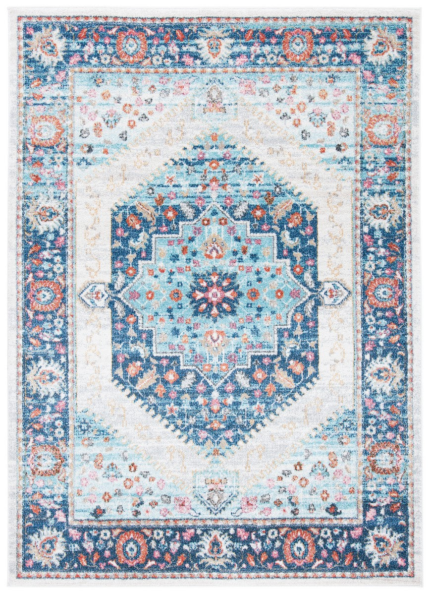 Phoenix 291 Transitional Power Loomed 100% Polypropylene Rug Ivory / Blue