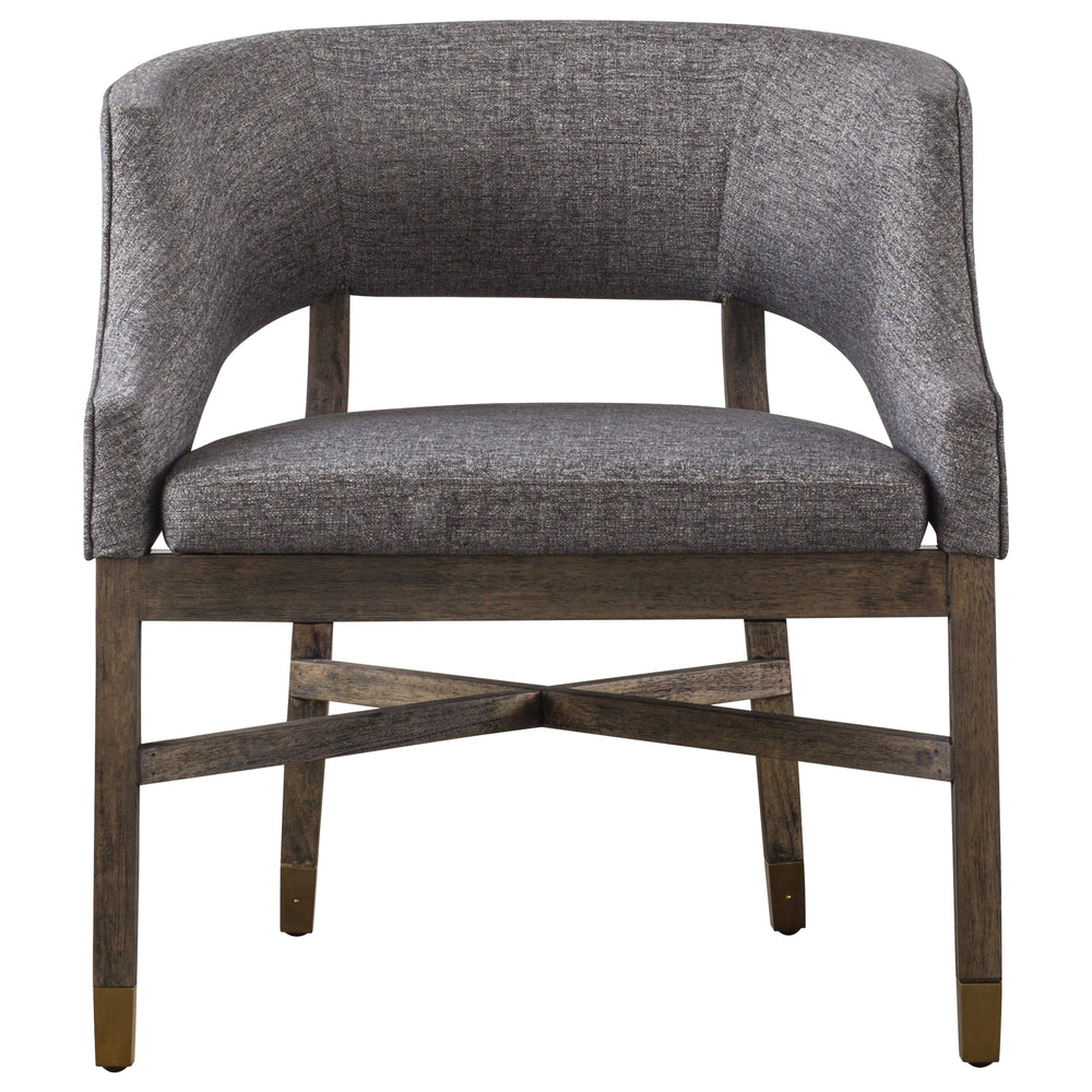Sebastian Fabric Chair – Modern Mid-Century Design with Gold-Tipped Legs, Fully Assembled Elegance