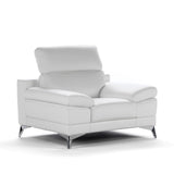 Casanova Collection Italian Leather Lounge Chair with Adjustable Headrests