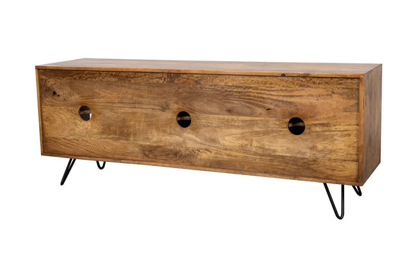 Porter Designs Alpine Solid Wood Transitional TV Stand Natural 06-215-10-5547