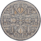 Nourison Nyle NYE02 Bohemian Machine Made Power-loomed Indoor only Area Rug Navy Multicolor 7'10" x round 99446104687