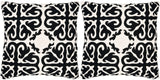 Safavieh Moroccan  Pillow -Set Of 2 Black Wicked 100% Cotton Canvas [Hand Stitched Embroidery] PIL100B-2222-SET2