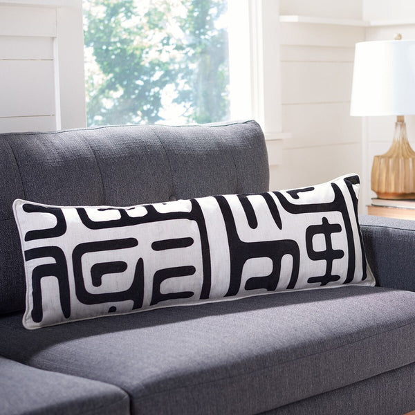 Safavieh Maize  Pillow Beige/Black 60% Linen 40% Cotton/Poly Insert PIL162A-1236