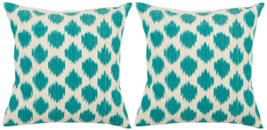 Safavieh Polka Dots  Pillow -Set Of 2 Aqua 100% Cotton PIL502A-2222-SET2