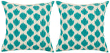 Safavieh Polka Dots  Pillow -Set Of 2 Aqua 100% Cotton PIL502A-2222-SET2