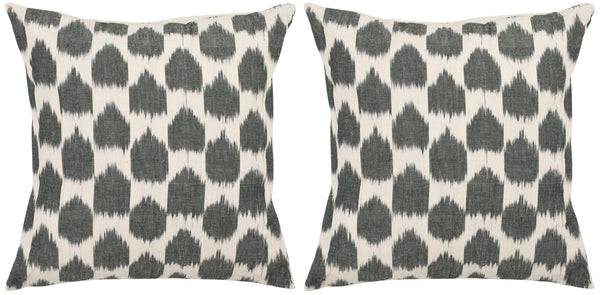 Safavieh Polka Dots  Pillow -Set Of 2 Charcoal 100% Cotton PIL503A-1220-SET2