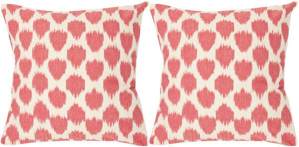 Safavieh Polka Dots  Pillow -Set Of 2 Rose 100% Cotton PIL504A-2222-SET2