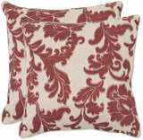 Safavieh Aubrey Pillow -Set Of 2 Bordeaux 30% Linen + 70% Cotton PIL836D-2222-SET2