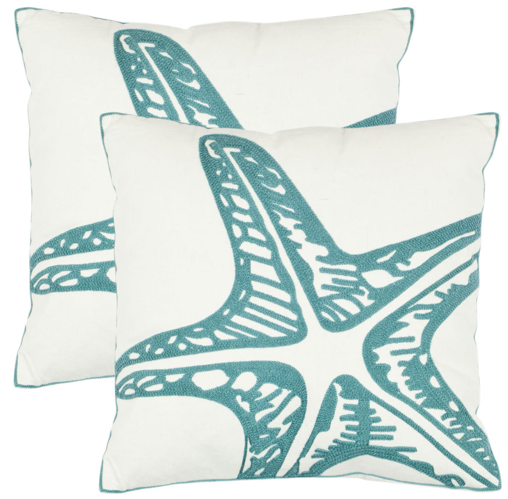 Whitewashed Starfish Pillow