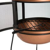 Safavieh Lima Chiminea Copper Black Hammered Iron PIT1000A 683726679578