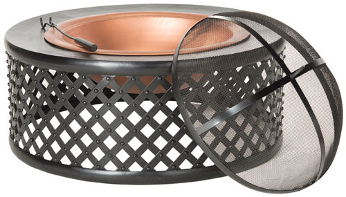Safavieh Jamaica Fire Pit Copper Black Iron PIT1007A 683726682660