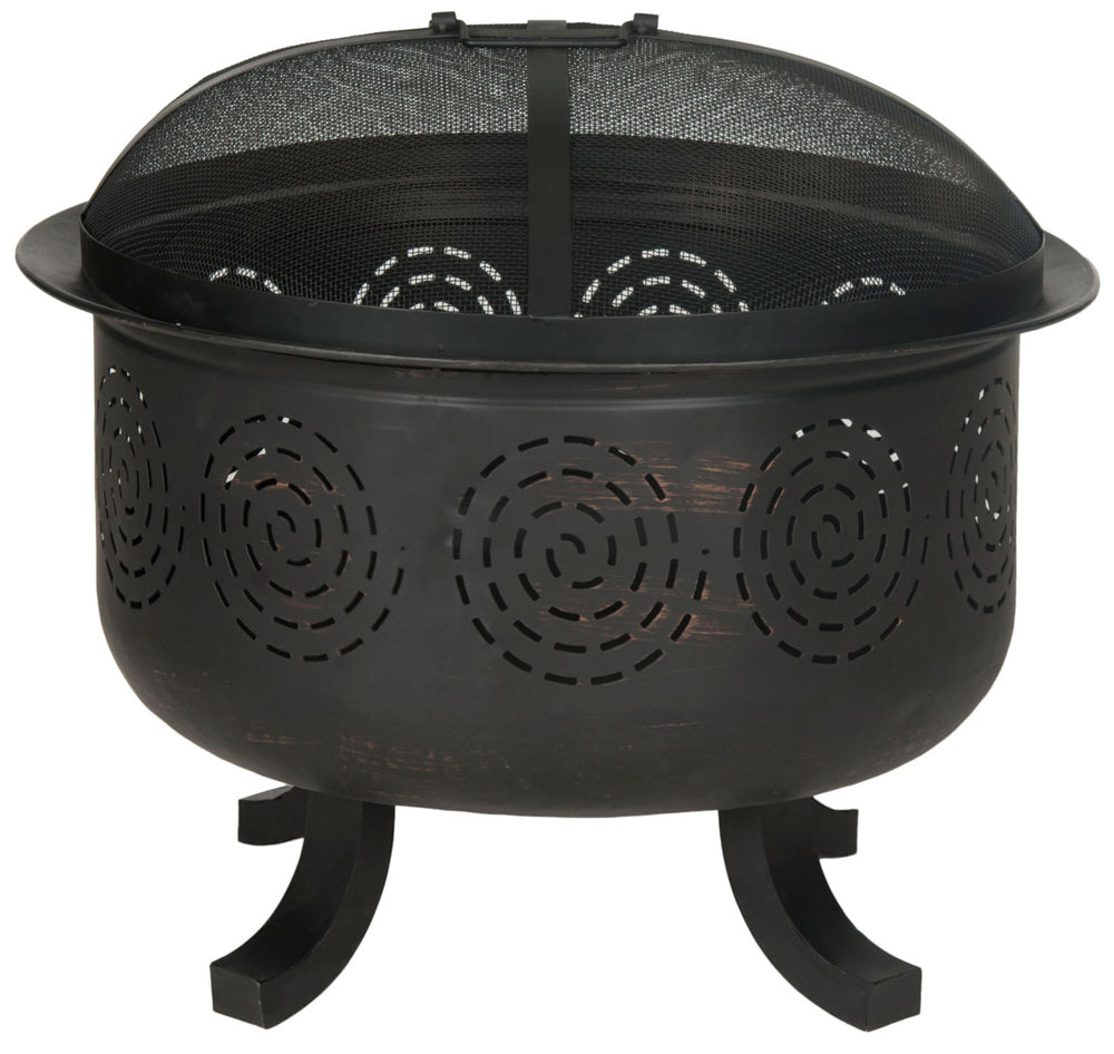 Safavieh Negril Fire Pit Copper Black Iron PIT1016A 683726684480