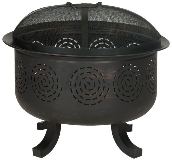 Safavieh Negril Fire Pit Copper Black Iron PIT1016A 683726684480