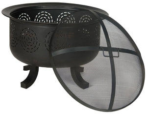 Safavieh Negril Fire Pit Copper Black Iron PIT1016A 683726684480