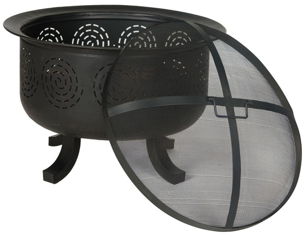 Safavieh Negril Fire Pit Copper Black Iron PIT1016A 683726684480