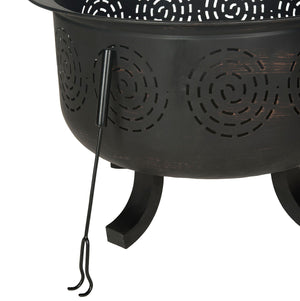 Safavieh Negril Fire Pit Copper Black Iron PIT1016A 683726684480