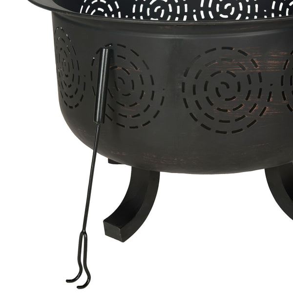 Safavieh Negril Fire Pit Copper Black Iron PIT1016A 683726684480