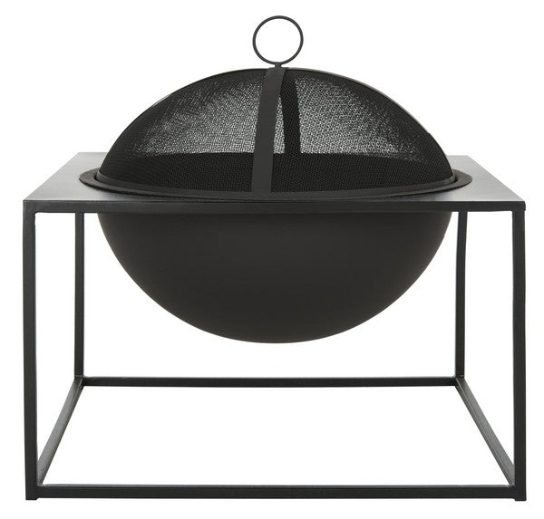 Safavieh Leros Fire Pit Square Black Iron PIT2002A 889048270367