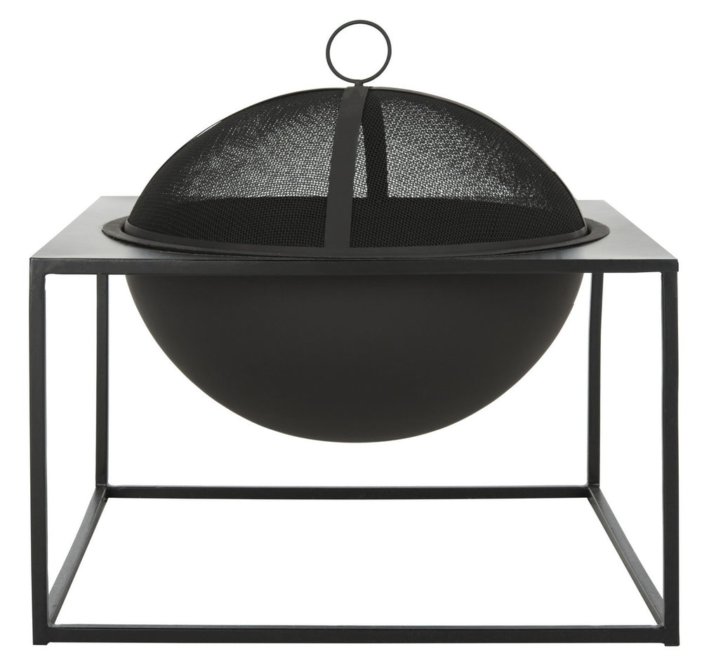 Safavieh Leros Fire Pit Square Black Iron PIT2002A 889048270367