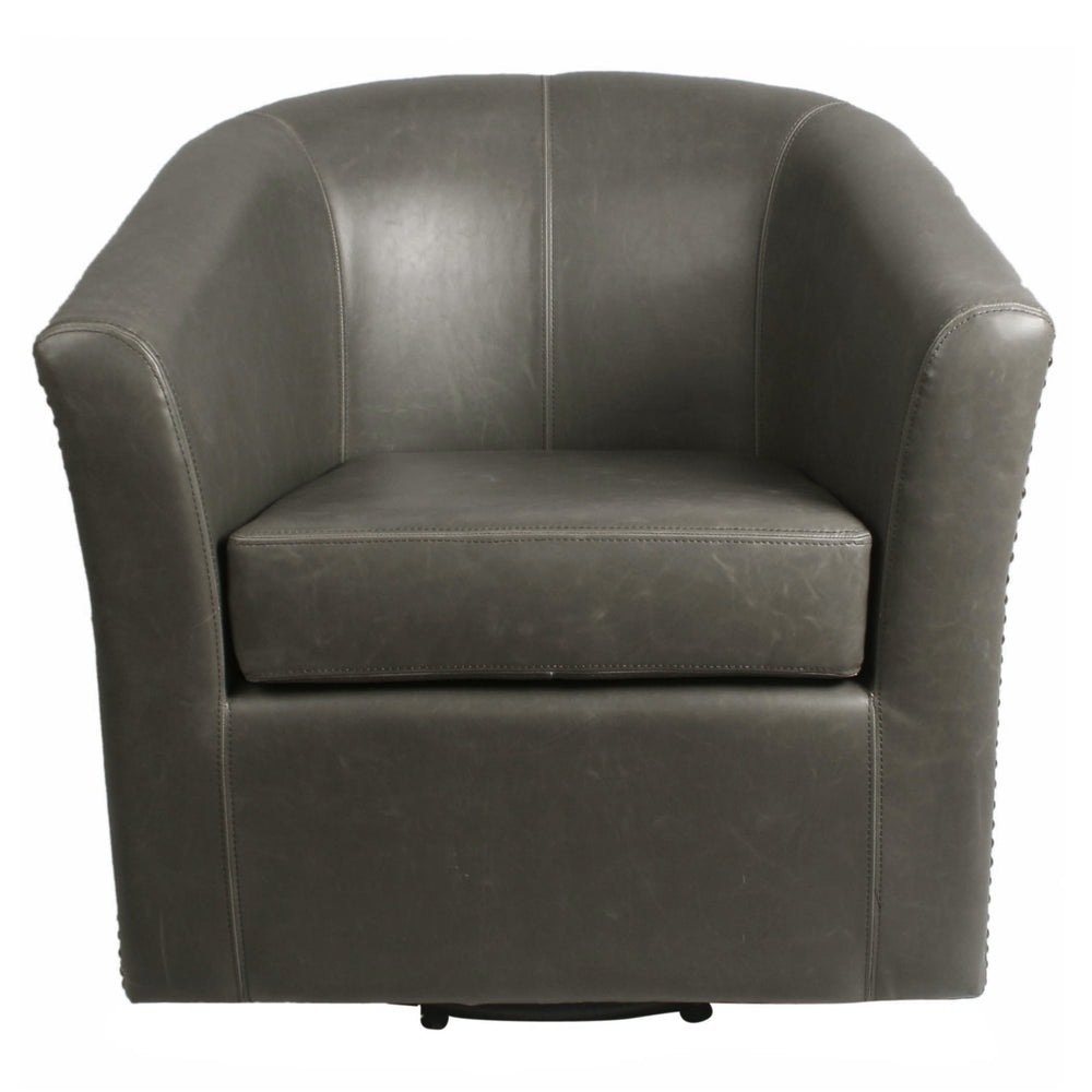 Ernest Bonded Leather Swivel Chair - Elegant Comfort with 360-Degree Rotation, Perfect for Any Space