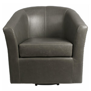 Ernest Bonded Leather Swivel Chair - Elegant Comfort with 360-Degree Rotation, Perfect for Any Space