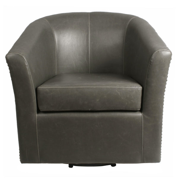 Ernest Bonded Leather Swivel Chair - Elegant Comfort with 360-Degree Rotation, Perfect for Any Space