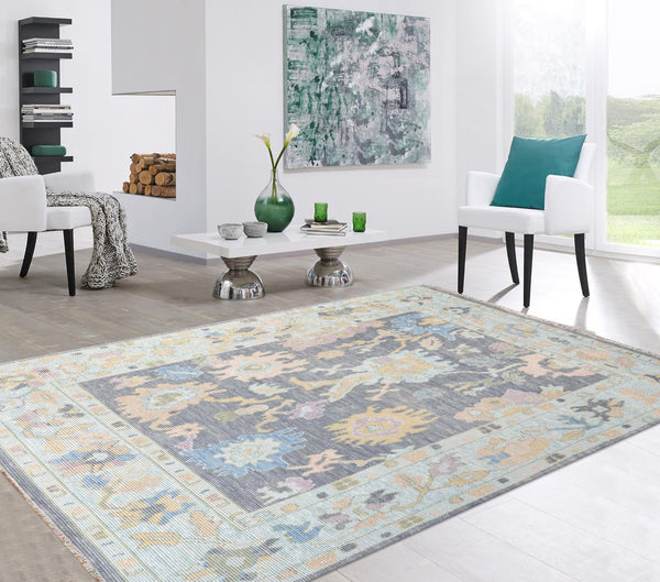 Pasargad Oushak Collection Hand-Knotted Wool Area Rug PJC-4949 12x15-PASARGAD
