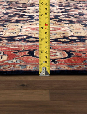 Pasargad Azerbaijan Collection Hand-Knotted Wool Area Rug , Navy PJFZ-56 8x10-PASARGAD