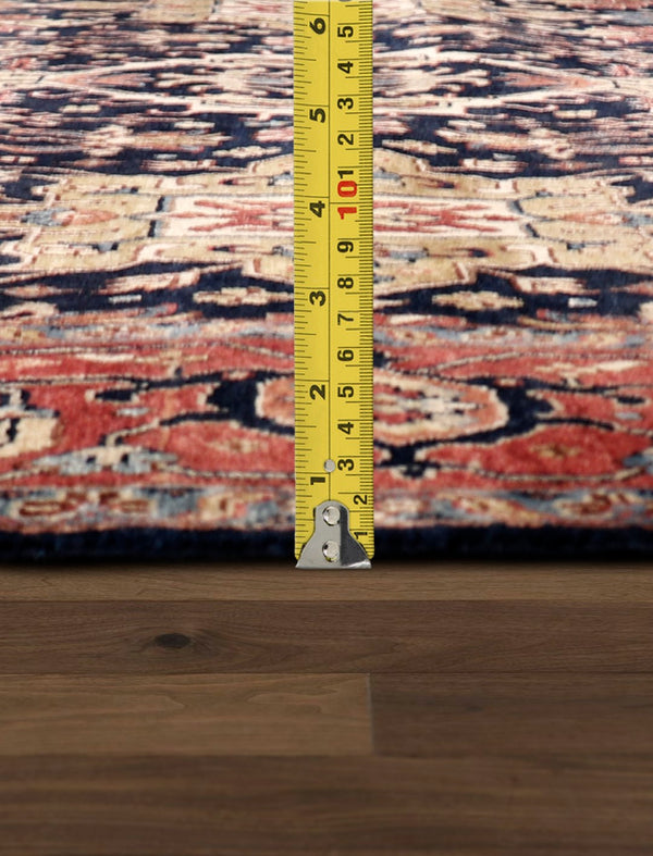 Pasargad Azerbaijan Collection Hand-Knotted Wool Area Rug , Navy PJFZ-56 8x10-PASARGAD