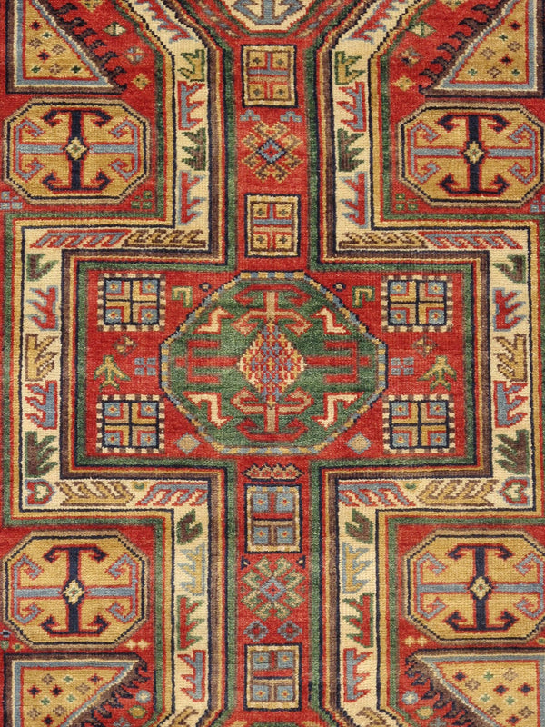 Pasargad Kazak Collection Hand-Knotted Wool Area Rug PJK-10A 5x8-PASARGAD