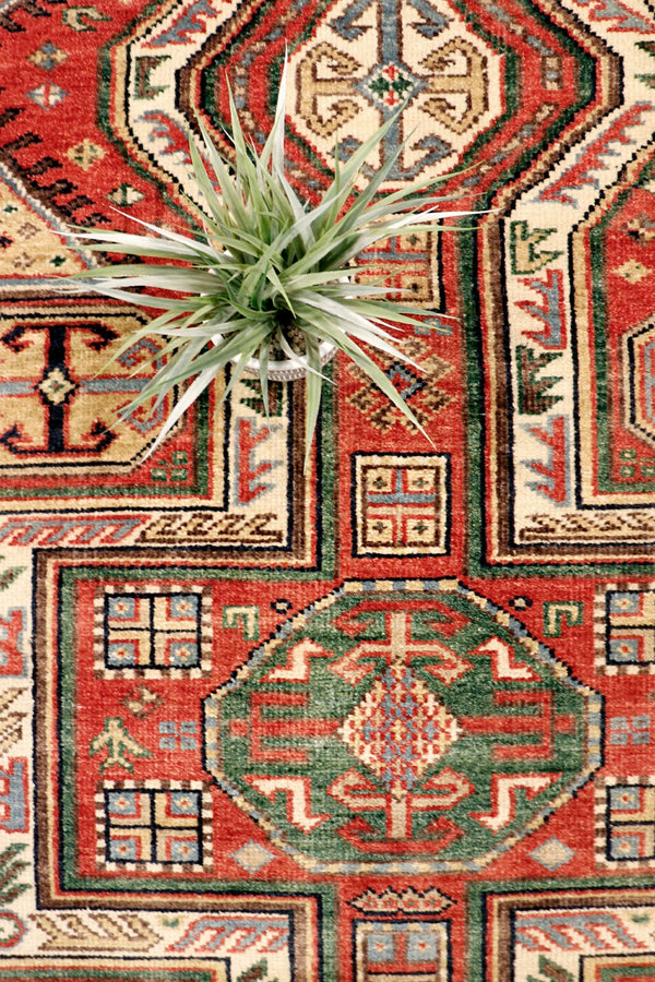 Pasargad Kazak Collection Hand-Knotted Wool Area Rug PJK-10A 5x8-PASARGAD