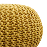 Pasargad Santorini Cotton Pouf, L. Gold  PJO-2131Y-PASARGAD