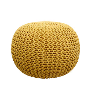 Pasargad Santorini Cotton Pouf, L. Gold  PJO-2131Y-PASARGAD