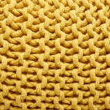 Pasargad Santorini Cotton Pouf, L. Gold  PJO-2131Y-PASARGAD