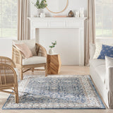 Nourison Kathy Ireland American Manor AMR01 French Country Machine Made Power-loomed Indoor only Area Rug Blue/Ivory 5'3" x 7'3" 99446883131
