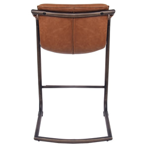 Indy Leatherette Counter Stool Set of 2 - Chic Industrial Design with Vintage Style, Fully Assembled