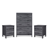 Noble House Olimont Contemporary 3 Piece Dresser and Nightstand Set, Sonoma Gray Oak 