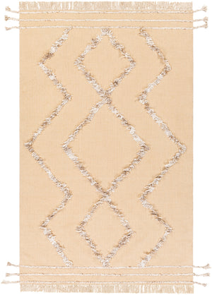 Palo Alto PLA-2302 Global Cotton, Polyester Rug PLA2302-8612 Wheat, White, Camel, Khaki, Beige, Dark Brown 60% Cotton, 40% Polyester 8'6" x 12'