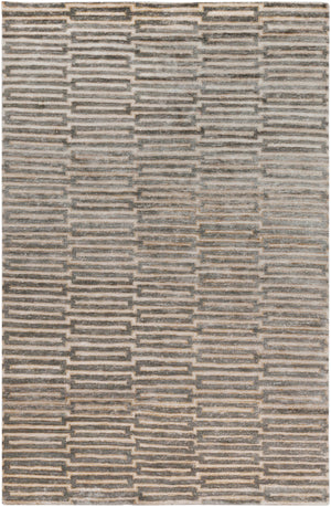 Platinum PLAT-9000 Modern Viscose Rug PLAT9000-58 Dark Brown, Khaki, Wheat 100% Viscose 5' x 8'