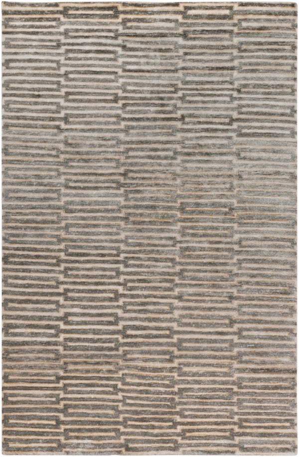 Platinum PLAT-9000 Modern Viscose Rug PLAT9000-58 Dark Brown, Khaki, Wheat 100% Viscose 5' x 8'