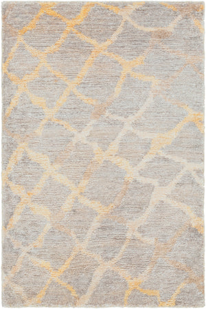 Platinum PLAT-9018 Modern Viscose Rug PLAT9018-913 Medium Gray, Khaki, Ivory, Camel 100% Viscose 9' x 13'