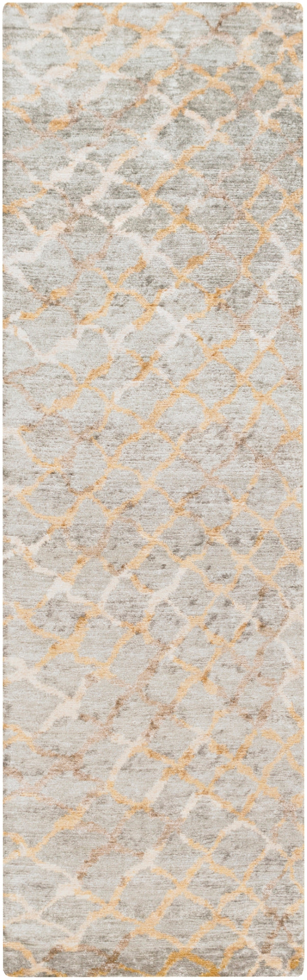 Platinum PLAT-9018 Modern Viscose Rug PLAT9018-913 Medium Gray, Khaki, Ivory, Camel 100% Viscose 9' x 13'
