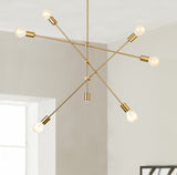 Pasargad Modern Gold Sputnik Chandelier Lights Brass Plating Will add a Stylish Look While complementing Your Room to Create The Perfect Atmosphere PLH7050-6-PASARGAD