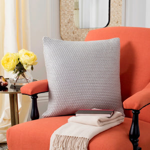 Tickled Grey Knit Pillow