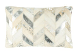 Safavieh Metallic Herringbone Cowhide Pillow Cream/Silver Cowhide PLS215A-2222