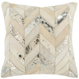 Metallic Herringbone Cowhide Pillow